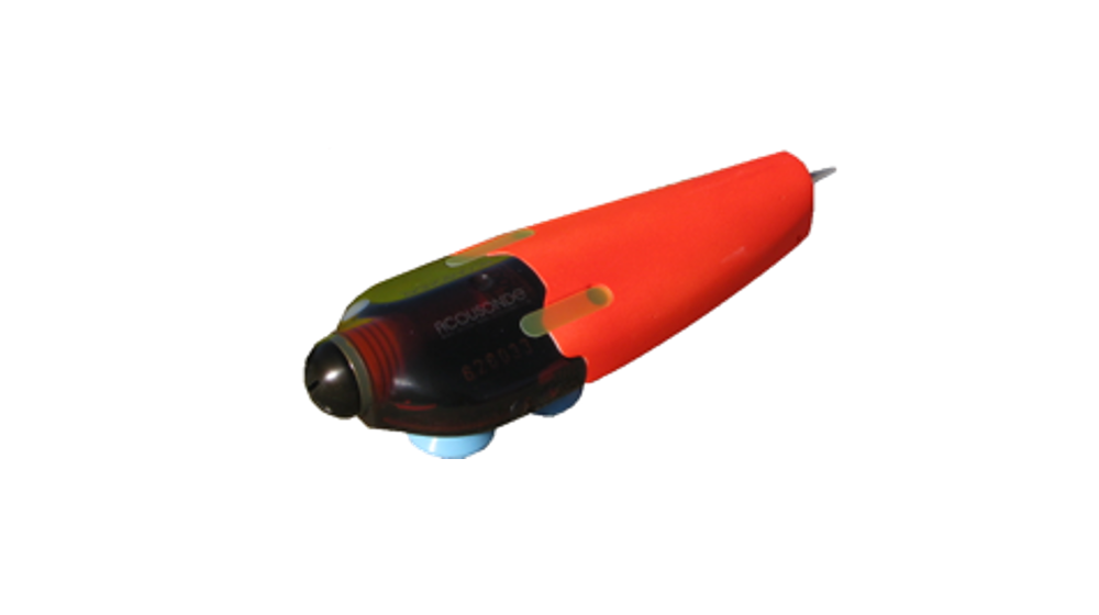 Acousonde™ 3B is a self-contained underwater acoustic recorder comprising one or two hydrophones, sensors (for attitude, orientation, depth and temperature), a digital recorder, and a field-replaceable battery. Depth sensor, 500 m (-500m suffix) or 2000 m (-2km). Encapsulated with integrated suction cups, flotation, and retrieval strobe. (2) 64 GB storage cards. 