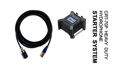 CRT-70P Heavy Duty Hydrophone Starter System photo with hydrophone, zoom f3 recorder