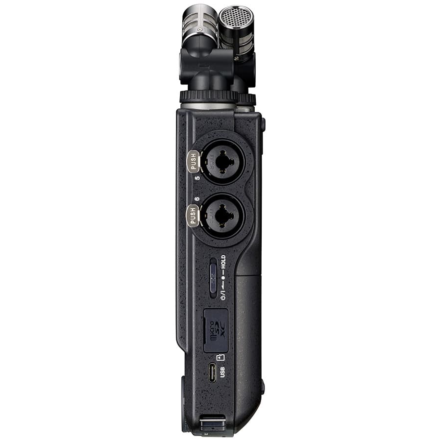 The TASCAM Portacapture X8 is and 8-channel 32-bit float portable audio field recorder. It combines high-resolution sound quality with intuitive app-like control. MicroSD card sold separately.

3.5-inch color touch panel display
4 mic/line inputs with individual phantom power accommodate practically any combination of sound sources, from microphones and line-level devices to instruments
32-bit floating point recording
Record up to 8 tracks simultaneously (6 tracks + 2 mix)
Wireless remote control via Portac