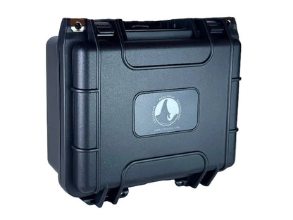 waterproof protection case cetacean research technology.  It features a tough, waterproof exterior and foam interior. The case latches to keep it secure and is lockable.