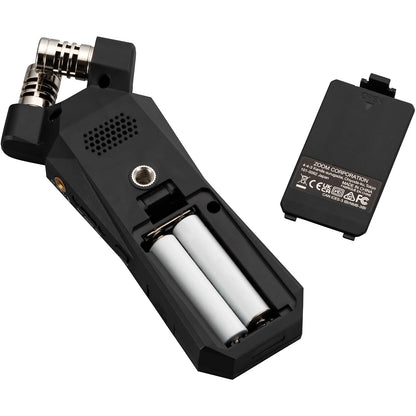 zoom h1essential recorder back view. batteries not included. h1e. 